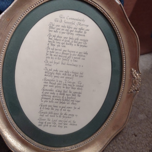 Antique framed wall picture , wedding gift,  marriage - Picture 10 of 11